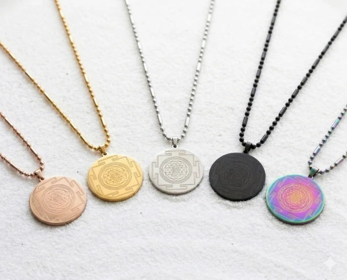 Pendentif Sri Yantra en inox