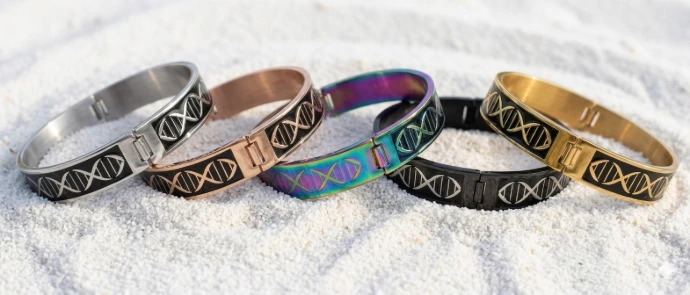 Bracelet Helix - vibranium (Doré, Petit : largeur 10 mm, intérieur 65 × 55 mm.)
